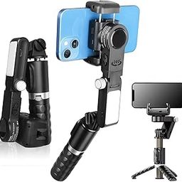 Gimbal for Phones with LED Fill Lighgt, Anti-Shake 2-Axis Gimbal Stabilizer with 360° Rotation Panoramic Shot with Bluetooth Remote, Auto Balance for Vlog, for YouTube Live Video Recording-10