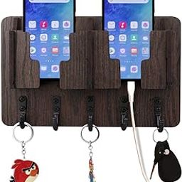 Sehaz Artworks Key Holder for Home Decor Stylish | Keyholders for Wall | Mobile Stand | Furnitures for Home | Key Chain Holders for Wall (5 Hooks, Dark Brown)-image-19