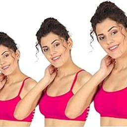 Women's Sports Bra Combo with Strappy Design, Spaghetti Straps, Lightweight Support Bra (Pack of 3)-image-24
