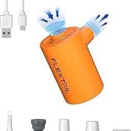 Air Mattress Pump, Portable Air Pump for Inflate Deflate with 1600mAH Battery Type-C Rechargeable Air Pump Suit for Sleeping Pads, Pool Toys, Floats, Swimming Ring, Air Bed (Orange)-picture-22