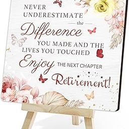 Sarvada Decor Retirement Wood Sign, Happy Retirement Gifts For Women Men, Retired Wooden Plaque Desk Decor With Stand, Retirement Gifts For Coworker Teacher Nurse, Retirement Going Away Party Favors Supplies -18-image-28