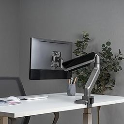 Jin Office Premium Heavy Duty Gas Spring Monitor Stand | 13-46" Monitor Support | Height Adjustable | VESA Compliant Upto 100 * 100mm | 1 Year Warranty | Metallic Finish | 18KG Weight Capacity-22