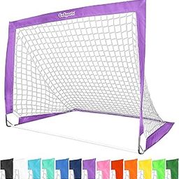 GoSports Team Tone 4 ft x 3 ft Portable Soccer Goal for Kids - Pop Up Net for Backyard - Purple-image-73