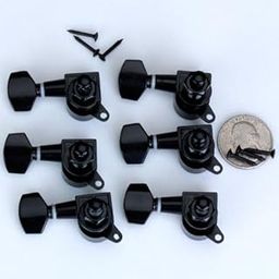 Maxxlite 6pcs Sealed Guitar String Tuning Pegs Tuners Machine Heads (Black)-image-0