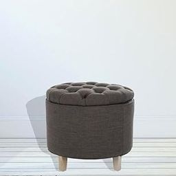 Home and Living Room Bedroom Pouffe with Fully Cushioned Fabric & Wooden Legse Base (151849139)-image-19