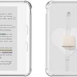 Clear Case for Kobo Libra Colour with Stylus Pen Holder, Libra Color Ereader Cover E-Reader 7 Inch Pencil Case Reinforced Corners Skin TPU Sleeve 2024 White Heart-picture-16
