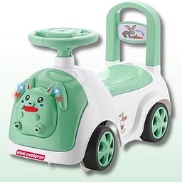 MiniExplorer Rabbit Ride On & Toy Car for Kids with Music & Horn Steering, Push Car for Baby with Backrest, Safety Guard, Under Seat Storage & Big Wheels | Ride On for Kids 1 to 3 Years - Green-18
