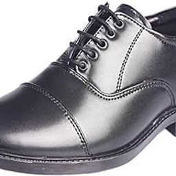 Kulture Men's Leather Oxford Shoes, Police, Officers, Formal Lace-Up Mid Top Shoes (Available Size in 6 to 11 UK, Black/Tan Brown)-image-89