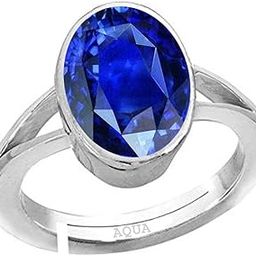 Blue Sapphire/Neelam 3.25 Ratti to 10.25 Ratti or 3 Carat to 9.5 Carat Astrological Natural Gemstone bis Hallmark 925 Sterling Silver Adjustable Ring for Men & Women - 3v-image-93