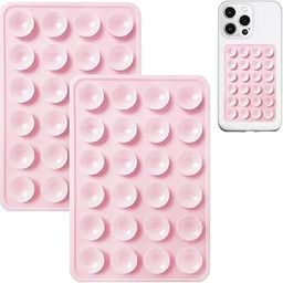JingJinYY 2 Pack Silicone Suction Smartphone Case Mount, Non Slip Sticky Phone Grip For Cellphone, Silicon Adhesive Suction Cup Phone Mount, Strong Grip Holder For Selfies And Videos (Light Pink)-image-11