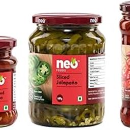Neo Foods Sliced Red Jalapenos 210g, Sliced Jalapenos 680g & Sliced Red Paprika 350g I Healthy Toppings for Salads and Snacks Mix Combo Pack, Party Pack I Ready To Eat, Enjoy with Pizza, Pasta, Burgers I 100% Vegan, No GMO-77
