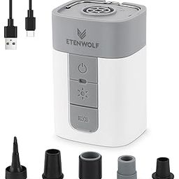 ETENWOLF AIR 5 PRO MAX Air Pump for Inflatables, Portable Electric Air Pump with 10400 mAh Battery, 4X Quick Inflator & Deflator, 4.5 kPa & 720 L/min Pump for Pool Floats, Vacuum Storage Bags, White-picture-12