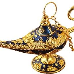 11.1*4.1*3cm, Aladdin Lamp Blue Decorative Collectible for Home and Office Vintage Arabian Style Centerpiece That Adds a Touch of Magic and Elegance to Any Space or Display Setting-image-98