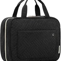 bagsmart Polyester Toiletry Bag Travel Bag With Hanging Hook, Water-Resistant Makeup Cosmetic Organizer For Accessories, Shampoo, Full-Size Container, Toiletries, Black, Medium, Travel,23.1 Cm-picture-53