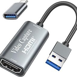 Video Capture Card, Fulfalic 4K HDMI to USB Game Capture Card, Full HD 1080p Capture Card, HDMI Video Game Capture for Editing Video/Games/Streaming/Online Teaching（Silver）-6