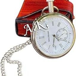 Antique Pocket Watch Chain with Leather Box Collectible Birthday Anniversary Gift-image-46