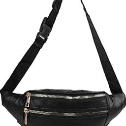Unisex PU Leather Waist Bag – Black Fanny Pack with Adjustable Strap, Travel Chest Pouch for Money, Phone & Essentials-18
