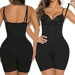 High Waist Tummy Control Support Bodysuit Shapers Women Slimming Short Corset with Adjustable Shoulder Strap with a Loop and Front hook-STK448-1