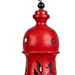 E TAIL Terracotta Decorative Hanging Bell (Red) | Traditional Clay Wind Chime | Handcrafted Hanging Dome | Spiritual & Festive Décor | Hand-Painted Clay Craft for Home, Patio, Garden & Temple (Small)-image-55