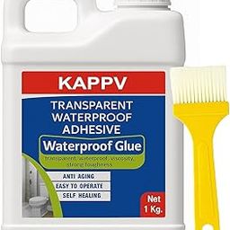 KAPPV 1Kg Transparent Waterproofing Glue with Brush for Roof Leakage, Crack Seal Water Leakage Solution Indoor Outdoor, Waterproof Adhesive Sealant for Bathroom Pipe Wall Tile Surface Window (1kg)-picture-14