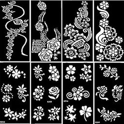 Ivana's Tatto Stencil for | Hand | Body | Face | Heena Art Temporary Tatto for Girls & Women, Design No. 1050-52