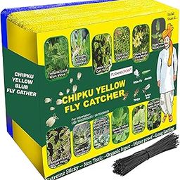 Chipku A5 Yellow & Blue Sticky Trap for Insects Pack of 10 Sheets| for Garden & Agriculture to Control Whiteflies, Aphids, Thrips, Jassids| Fly Catcher Insect Catcher Glue Trap for 100% Results-image-41