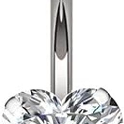 Metal Crystal Heart Charm Belly Button Navel Ring for Women and Girls (BB0154) 1 Pc-20