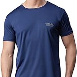 Solid Round Neck Polyester Half Sleeves Tshirt for Men-55451-P47-image-0