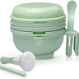 LuvLap 9 in 1 Baby Food Masher Mill, Food Grinder Cum Processor, with Multifunction Textured Mashing & Filtering Plates, with Serving Bowl (Light Green)-10
