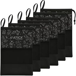 Shoe Bag for Travel - Men & Women Storage Pouch for Gym - Resuable Travel Accessories Organizer - Footwear Storage Waterproof - Pack of 6 (Black)-image-23