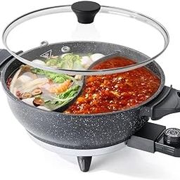 Mann Mart‚Family-Sized Electric Hot Pot: Dual-Flavor Shabu-Shabu & Slow Cooker - 4L Capacity, 1500W-image-62