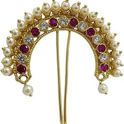TRADITIONAL CHRAKOOR KHOPA PIN RED - WHITE-image-49