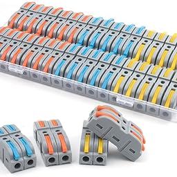 Quick Compact Wire Connector Push-in 1 in 1 Out Terminal Block Splice Electrical Cable Connectors Compact Lever Junction Box(Boxed NC- 221T Color)-image-21