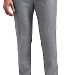 arrow New York Men's Grey Self-Design Mid Rise Polyester Button Slim Fit Flat Front Slant Pocket Trousers-picture-12