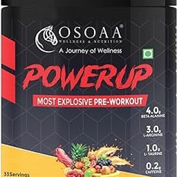 OSOAA Power Up Pre Workout Supplement - 400g, Fruit Punch | 200mg Caffeine, 1000mg L-Arginine, 4000mg Beta Alanine, 1500mg Citrulline Malate | Muscle Pump & Performance-18