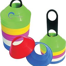 Inventory Sports Agility Training Space Soccer Saucer Ground Marker Cone - Multicolour (Pack of 10) | for Football, Cricket, Track and Field Sports-picture-13