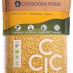 Conscious Food Organic Yellow Moong Dal | 1kg | Unpolished | Certified Organic | Mung Dal, Mug Dal, Yellow Lentils-11