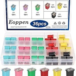 Eoppen 36Pcs Jcase Fuse Car Fuses Assortment Kit Automotive Low Profile Box Shaped Micro Cartridge Fuses for Trucks Cars and SUVs (20A, 30A, 40A, 50A, 60A, 80A)-image-17