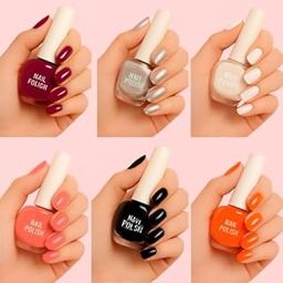 Nion Color Nail Polish Gift Set – 6 Purple Elegance | Shimmering Silver | Ivory Whisper | Coral Bliss | Midnight Mystery | Tangerine Dream(15 ml each)-image-10
