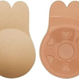 Women's & Girls Slicone Wire Free Stick-On Free-Bra, Silicone Nipple Cover Bra Pad - Adhesive Reusable Nipple Pads(Free-Size) (Skin-Pack-of-1)-image-8