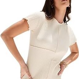 Women’s Crop T-Shirt | Ribbed Cotton Blend Tee with Exposed Seam Detail, Round Neck & Short Sleeves | Regular Fit Casual Wear for Women & Girls-image-13