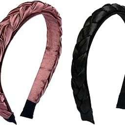 Satin Silk Braided Head Bands, Plaited Plastic Hairband Jewellery Attractive Look, Unbreakable & Flexible Accessory For Women & Teens-image-2