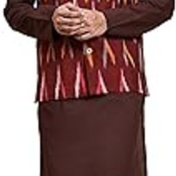Mens Cotton Regular Kurta Pajama with Casual Ethnic Nehru Jacket Set-image-89