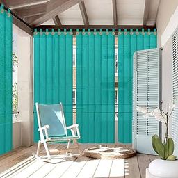 FREDDO - HDPE Grommet/Loop Outdoor Window/Balcony/Door Curtains - 85% Sun Blockage - Green Color - 4.5 ft X 5 ft - Pack of 2-image-4