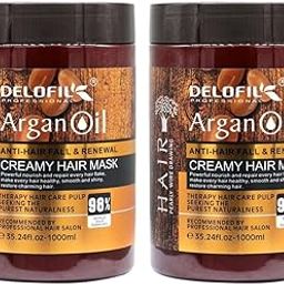 DELOFIL PROFESSIONAL Argan Oil Hair Mask, Anti-Hair Fall & Renewal, 1000ml Pack of 2, Sulphate Free, Natural Ingredients-image-117