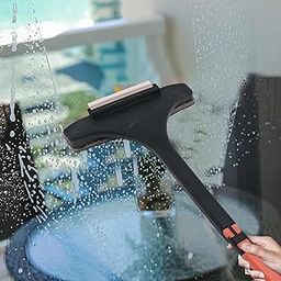 Kuber Industries 2-in-1 Multifunctional Mesh Cleaning Brush for Windows Net | Multipurpose Window Cleaner Double Sided | Expandable Brush/Wiper Mesh Cleaner for Car/Home | Orange & Green-picture-2