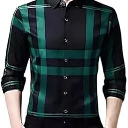 Men’s Lycra Stretch Shirt – Slim Fit Quick Dry Workout Shirt – Moisture Wicking Activewear for Gym, Training, Running Black Checks-image-16