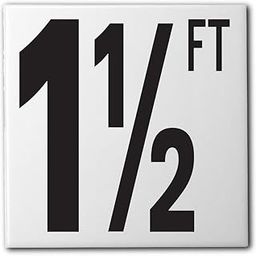 Ceramic Swimming Pool Waterline Depth Marker "1 1/2 FT" Smooth Finish, 5 inch Font-26