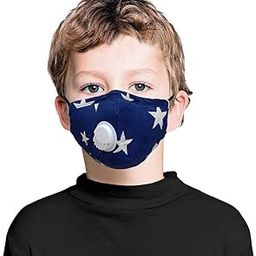 VRITRAZ Kids Children PM 2.5 Washable and Reusable Anti Pollution Dust Face Mask with Replaceable Filter (StarBlue)-10