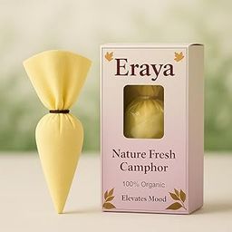 ERAYA Camphor Cone (50g) (Bhimseni) 100% Organic | Air freshner for Car, Office Cabin's, Bathrooms. Travel Bags & Wardrobe-image-87